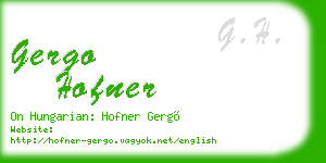 gergo hofner business card